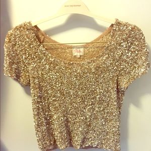 Parker gold sequin top XS